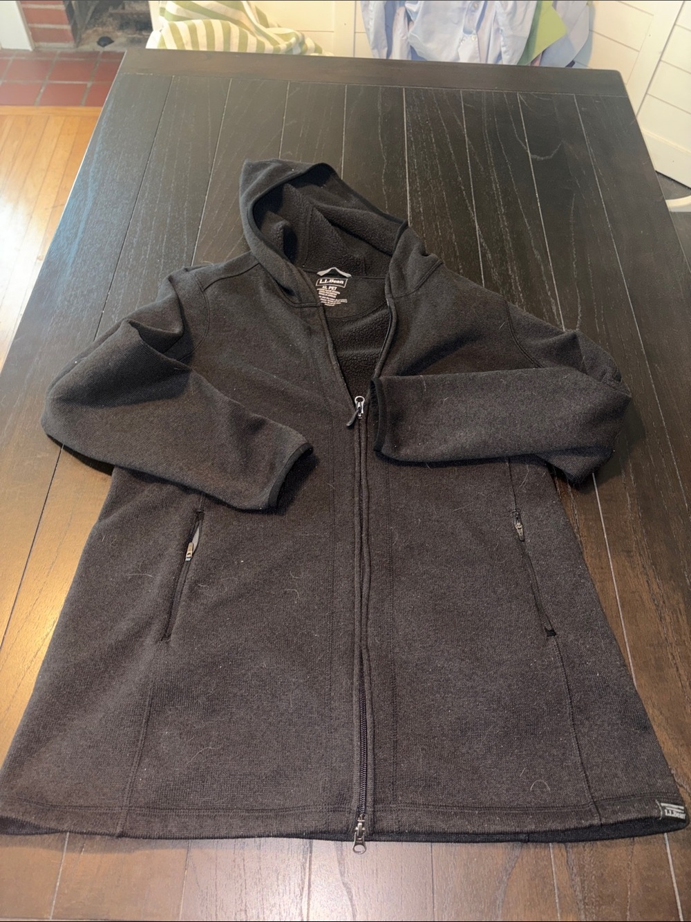 Kids Black Hooded Zip-Up Jacket